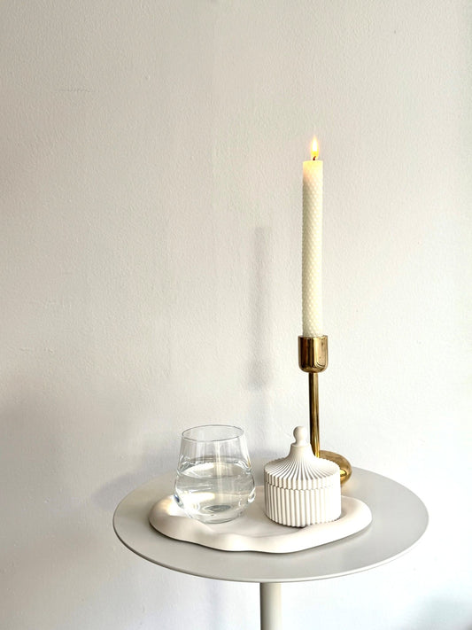 Mehiläisvahakynttilä - luonnonvalkoinen